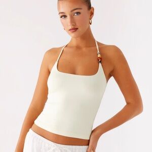 Peppermayo Yellow Halter-Style Square Neck Tank Top